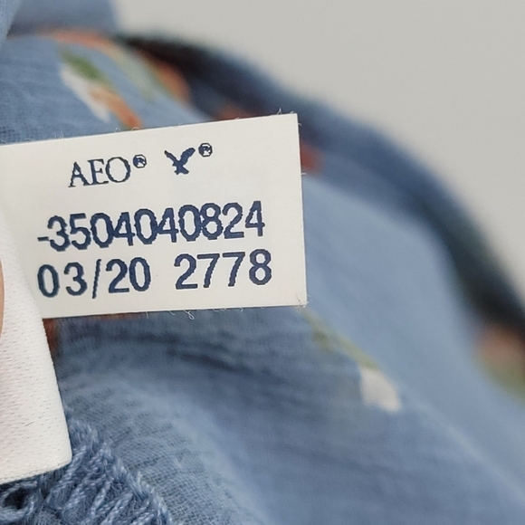 Bathing Suit Cover Up American Eagle Floral Print Chiffon Swim Kimono Blue - Picture 4 of 15